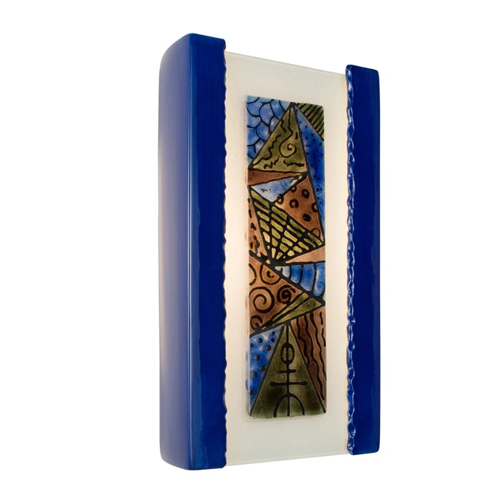 A19 Lighting- RE103-CB-MSH  - Abstract Wall Sconce Cobalt Blue and Multi Sapphire in Cobalt Blue and Multi Sapphire